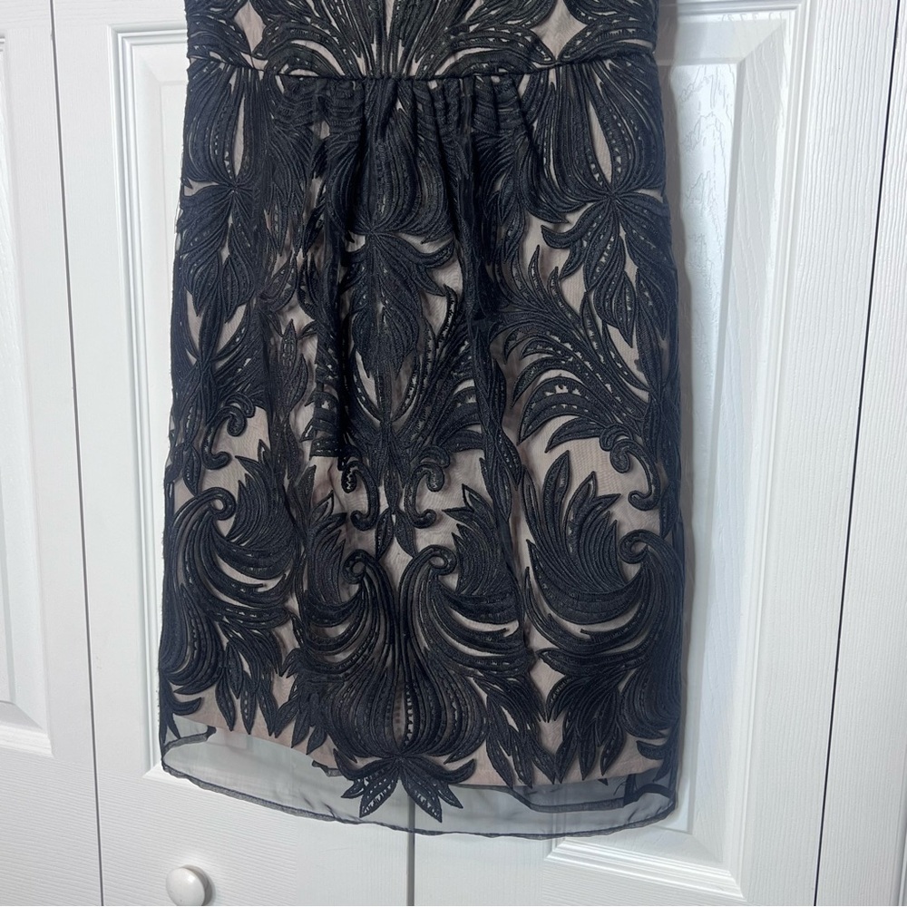 Anthropologie Yoana Baraschi Overture Black Lace Tulle Mesh Sheath Mini Dress 2 - Picture 6 of 15